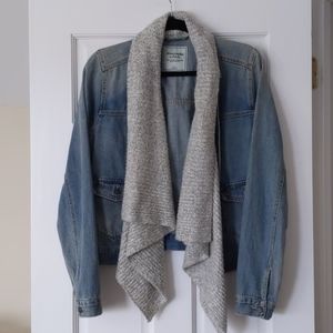 VGUC Abercrombie sweater shawl jean jacket L